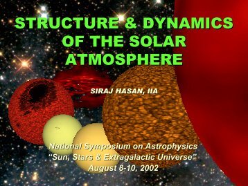 STRUCTURE & DYNAMICS OF THE SOLAR ATMOSPHERE