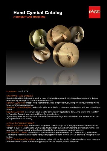 Hand Cymbal Catalog - Pro-Technica