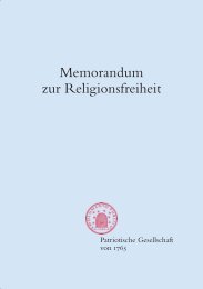 Memorandum zur Religionsfreiheit - Patriotische Gesellschaft von ...