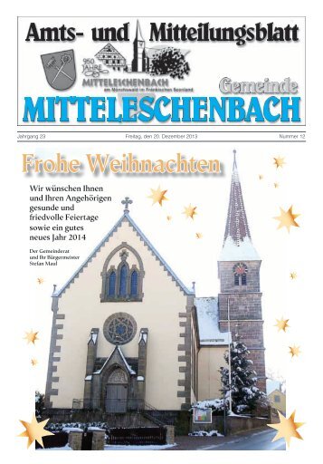 Amtsblatt Nr. 12 / Ausgabe 20.12.2013 - Mitteleschenbach