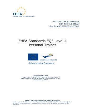 EHFA Standards EQF Level 4 - Personal Trainer - ISCA