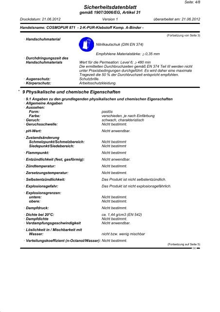 COSMOPUR 871 - 2-K-PUR-Klebstoff Komp. A-Binder (PDF, 0.11 MB)