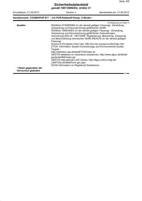 COSMOPUR 871 - 2-K-PUR-Klebstoff Komp. A-Binder (PDF, 0.11 MB)