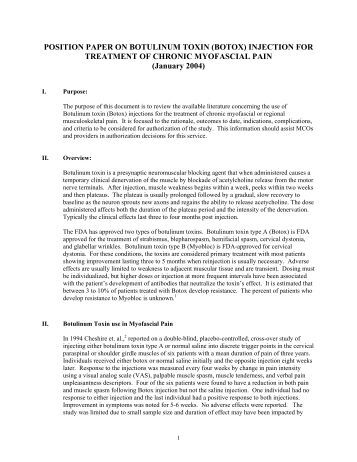 Botulinum toxin research paper