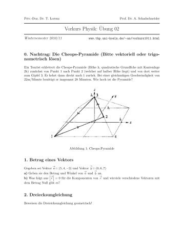 Vorkurs Physik:¨Ubung 02