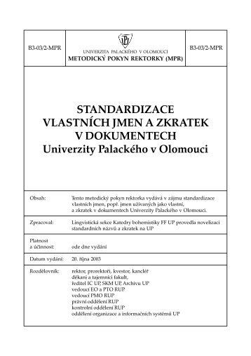 B3-03/2-MPR - Univerzita PalackÃ©ho v Olomouci