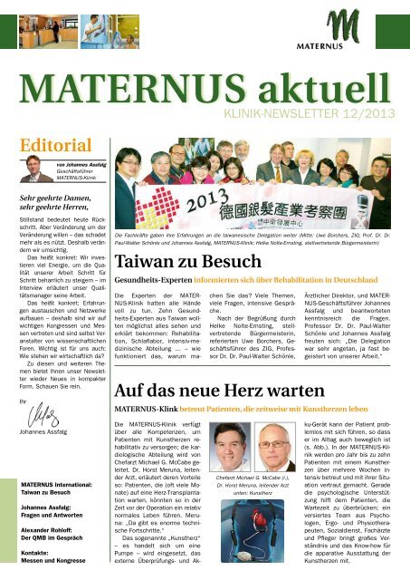 Maternus aktuell 12/2013 - Maternus-Klinik Bad Oeynhausen