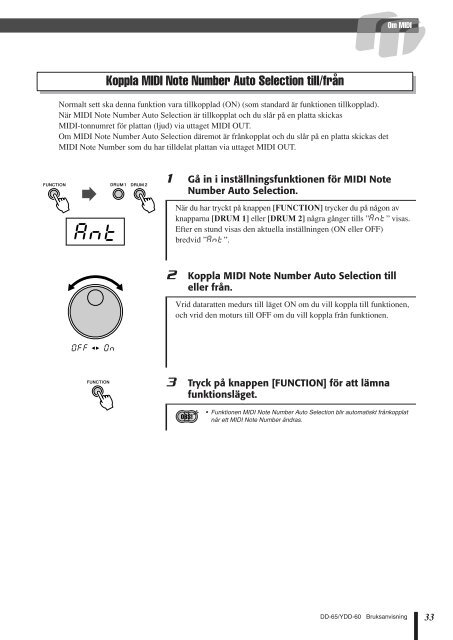 3 Tryck på knappen [FUNCTION] för att lämna - Yamaha Downloads