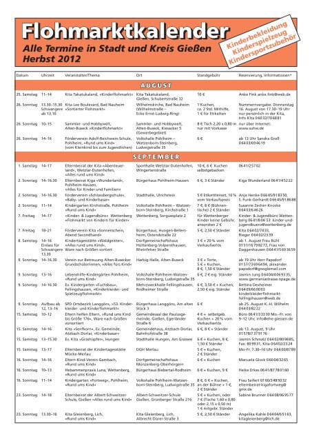 Flohmarktkalender Flohmarktkalender