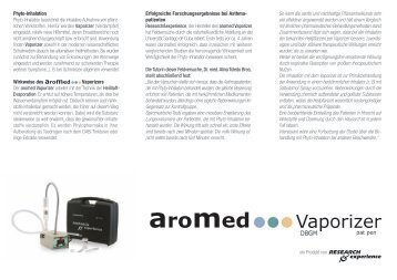 Info-Flyer Ã¼ber den aromed-Vaporizer von Research Experience