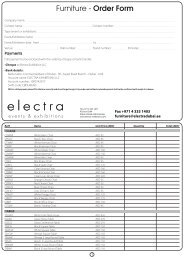 Furniture - Order Form - Events & Exhibitions