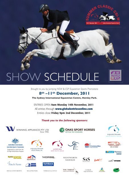 Summer Classic Event program - Jumping NSW - Equestrian Australia