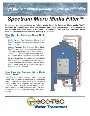 Spectrum Micro Media FilterÃ¢Â„Â¢ - Eco-Tec