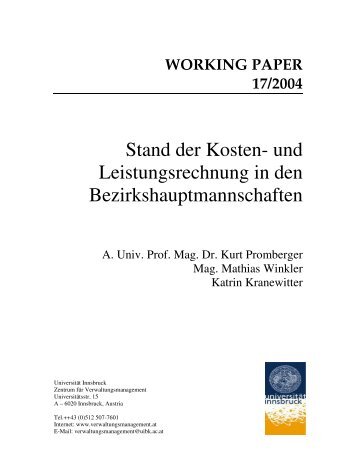 Stand der Kosten - IVM Institut für Verwaltungsmanagement Gmbh