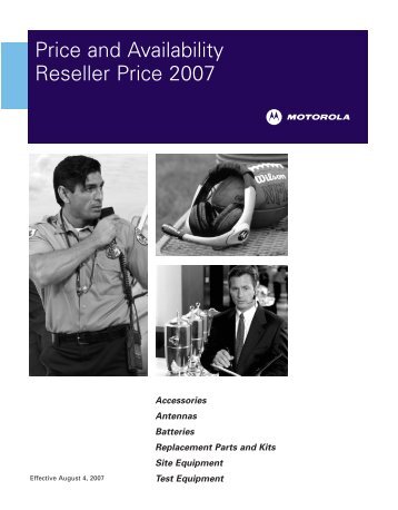 Price and Availability Reseller Price 2007 - The Repeater Builder's ...