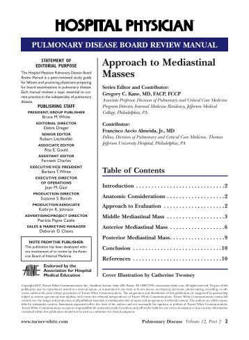 approach to mediastinal masses - Turner White