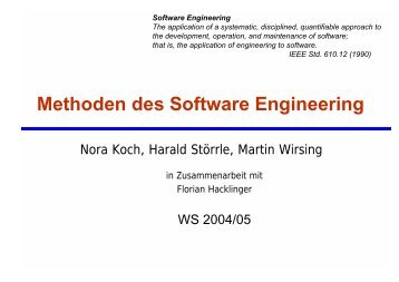 Methoden des Software Engineering - Programmierung und ...