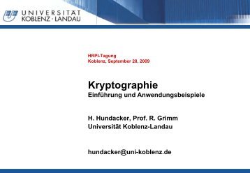 Grundkenntnisse über Kryptologie - HRPI