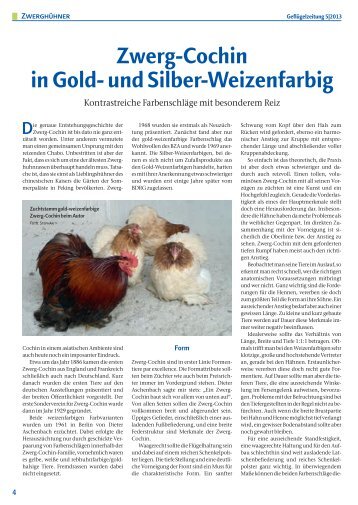 Zwerg-Cochin in Gold- und Silber-Weizenfarbig - gefluegelzeitung.de