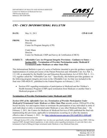 CPI-CMCS Informational Bulletin - Centers for Medicare & Medicaid ...