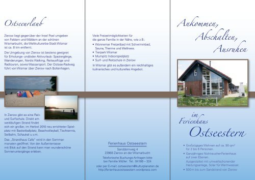 Flyer ferienhaus ostseestern