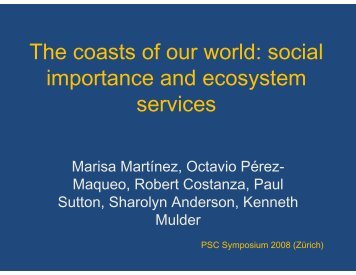 The coasts of our world: social importance and ecosystem services