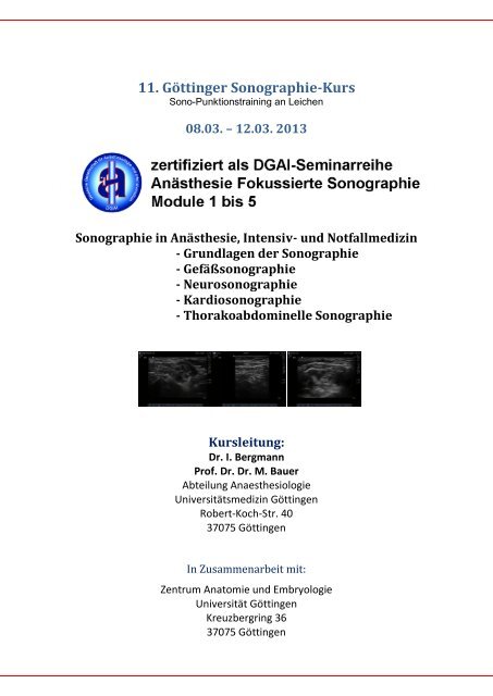 11. GÃƒÂ¶ttinger Sonographie-Kurs - ZARI