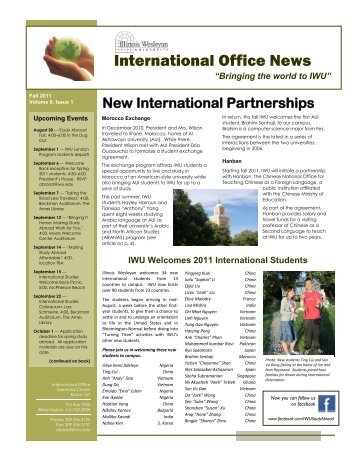 International Office News - Illinois Wesleyan University