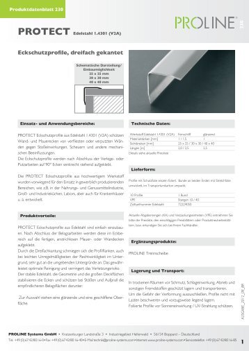 Produktdatenblatt 230 PROTECT Edelstahl ... - Proline Systems