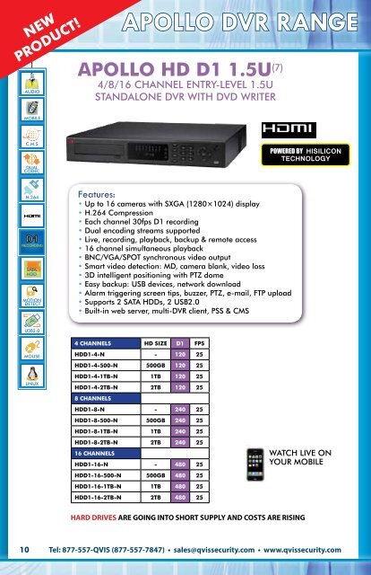 fULL SPECIFICATION on Page 39 - Qvis Security