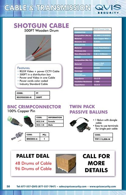 fULL SPECIFICATION on Page 39 - Qvis Security