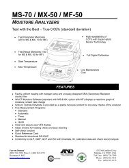 ms-70 / mx-50 / mf-50 moisture analyzers
