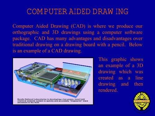 Example of a traditional technical drawing