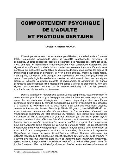 Texte Du Docteur Garcia Au Format Pdf Homeopathie Dentaire Net Texte Du Docteur Garcia Au Format Pdf Homeopathie Dentaire Net