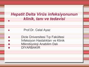 Hepatit Delta VirÃ¼s infeksiyonunun klinik, tanÄ± ve tedavisi - Klimik