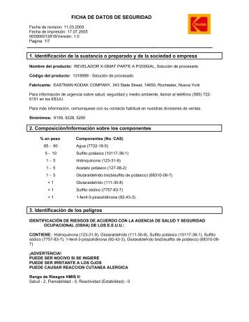 FICHA DE DATOS DE SEGURIDAD 1. IdentificaciÃ³n de la sustancia ...