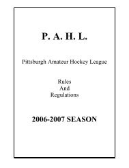 PAHL Rules 06/07 - Pittsburgh Amateur Hockey League