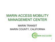 MARIN ACCESS MOBILITY MANAGEMENT CENTER