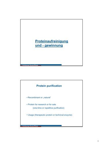 Proteinaufreinigung und - gewinnung - TCI @ Uni-Hannover.de