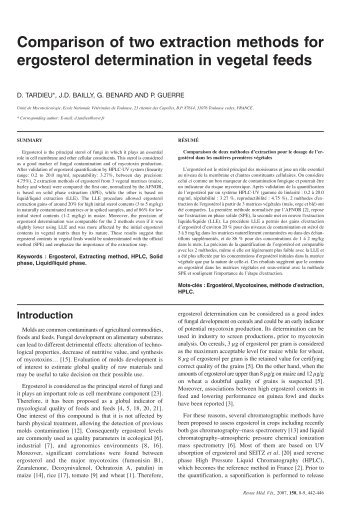 Comparison of two extraction methods for ergosterol determination ...