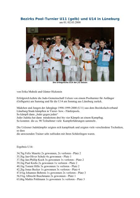 Bezirks Pool-Turnier U11 (gelb) - Judo-Gemeinschaft-Uelzen
