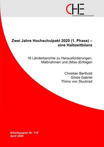 Zwei Jahre Hochschulpakt 2020 (1. Phase) - Centrum für ...