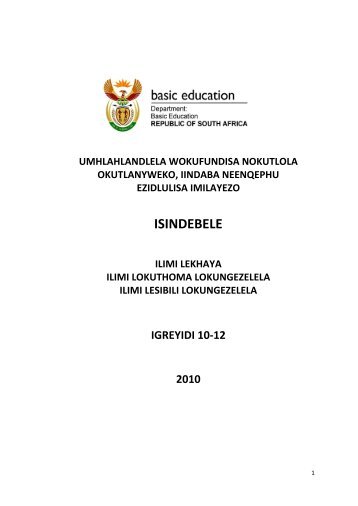 IsiNdebele: Grade 10-12 - Department of Basic Education