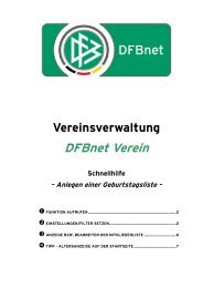 Anlegen einer Geburtstagsliste - DFBnet