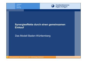 Synergieeffekte durch einen gemeinsamen Einkauf Das Modell ...