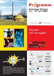 Flyer der Kulturtage - Ortskundliche Sammlung DÃ¼rnten