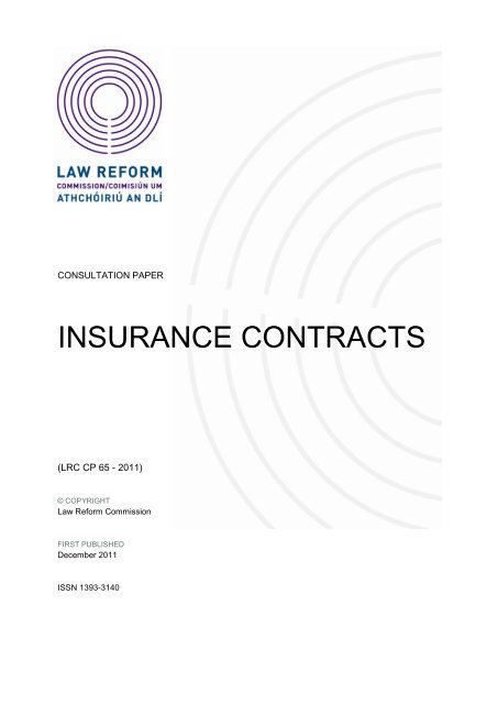 Insurance Contracts CP - Law Reform Commission
