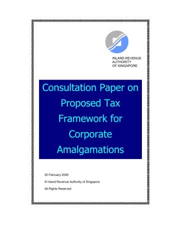 Tax Framework for Corporate Amalgamations - IRAS