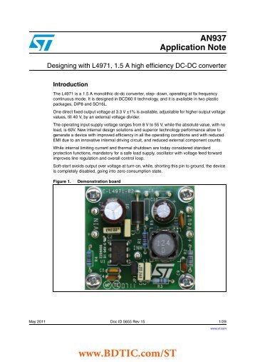 Designing with L4971, 1.5 A high efficiency DC-DC converter