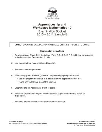 Apprenticeship and Workplace Mathematics 10 ... - QuestionBank.CA